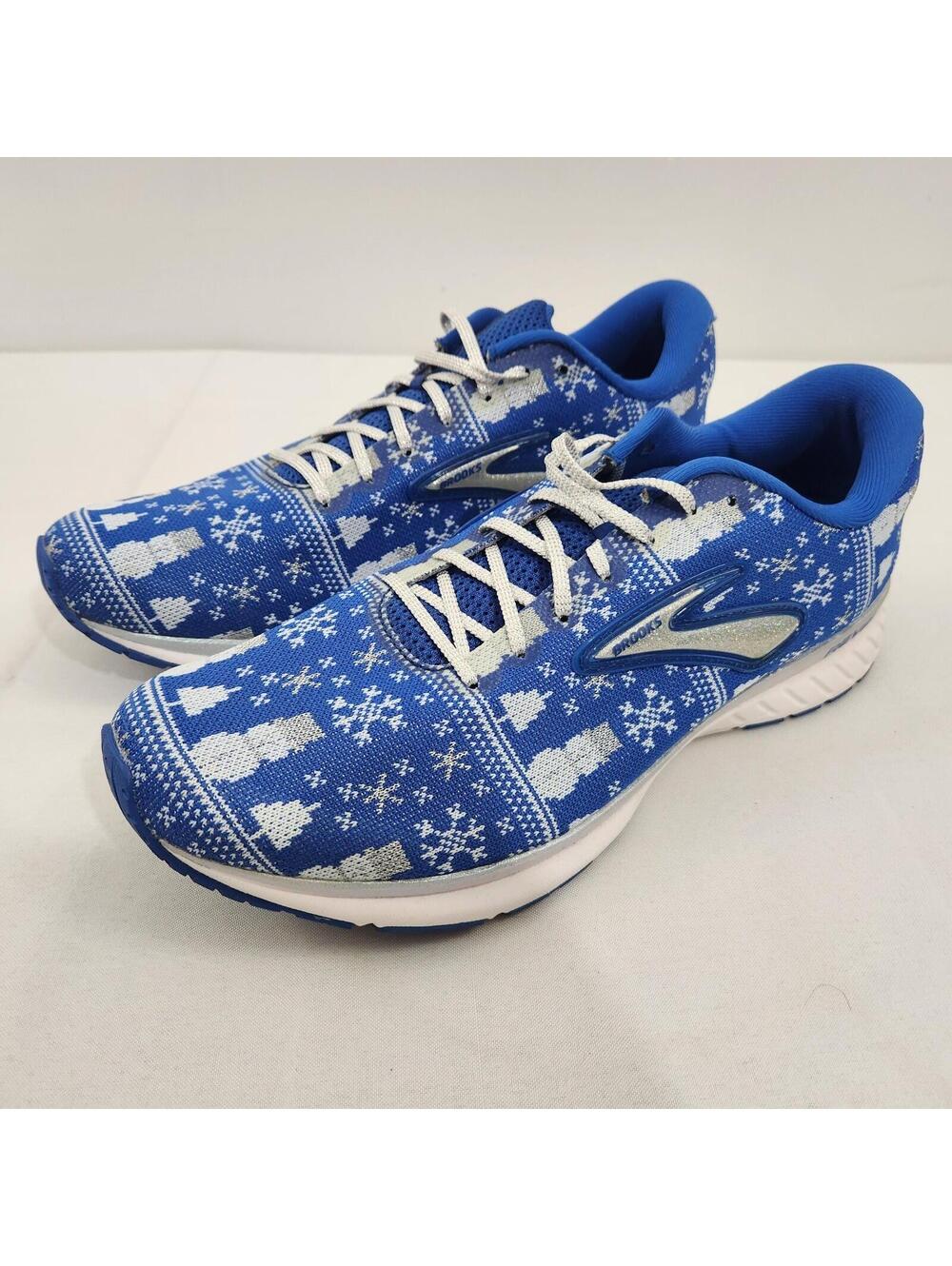 Brooks Revel 3 Men's 13 Running Shoes Blue Snowman Ugly Sweater Christmas